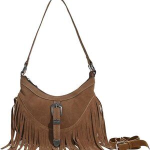 Women Western Small Fringe Underarm Purse Hipppie Shoulder Bag with Tassel